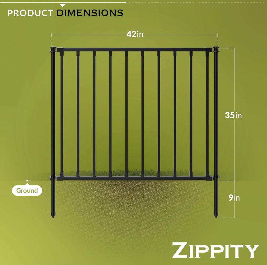 New Other Zippity 35” H x 42” W 2 Panel Poly-Steel Fence Kit For Pets, Black