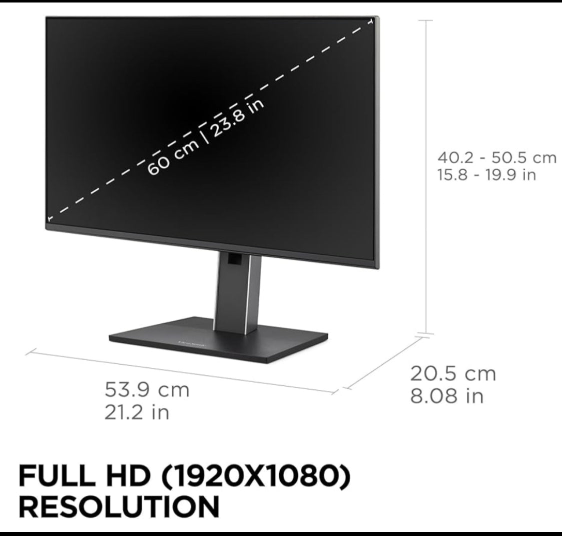 New Open Box ViewSonic 24” 1080p Ergonomic Monitor W/ Tilt, Swivel & Pivot
