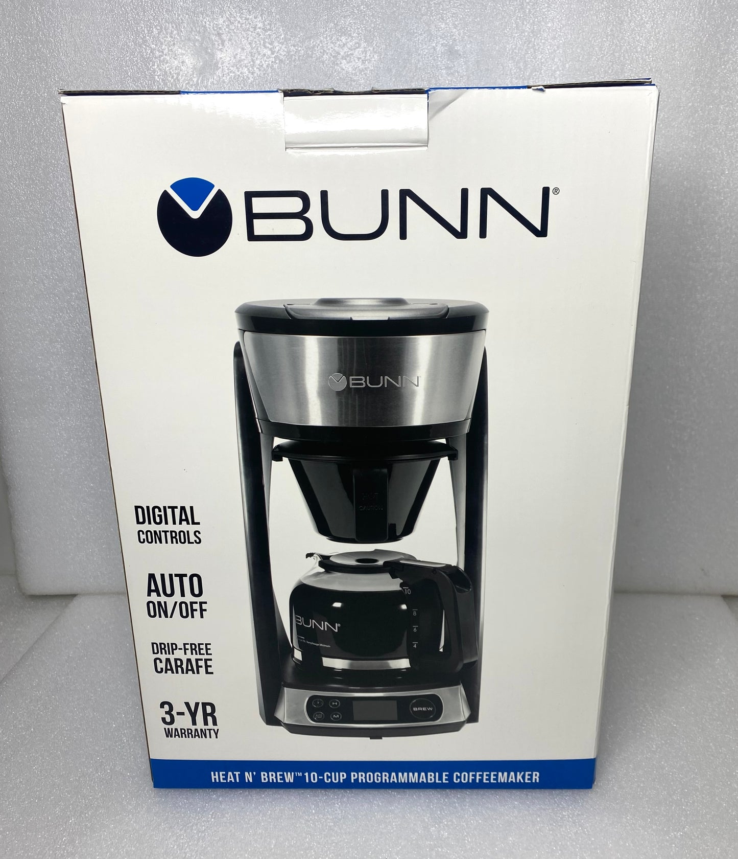 BUNN Heat & Brew Programmable Coffee Maker 10 Cup, Stainless Steel