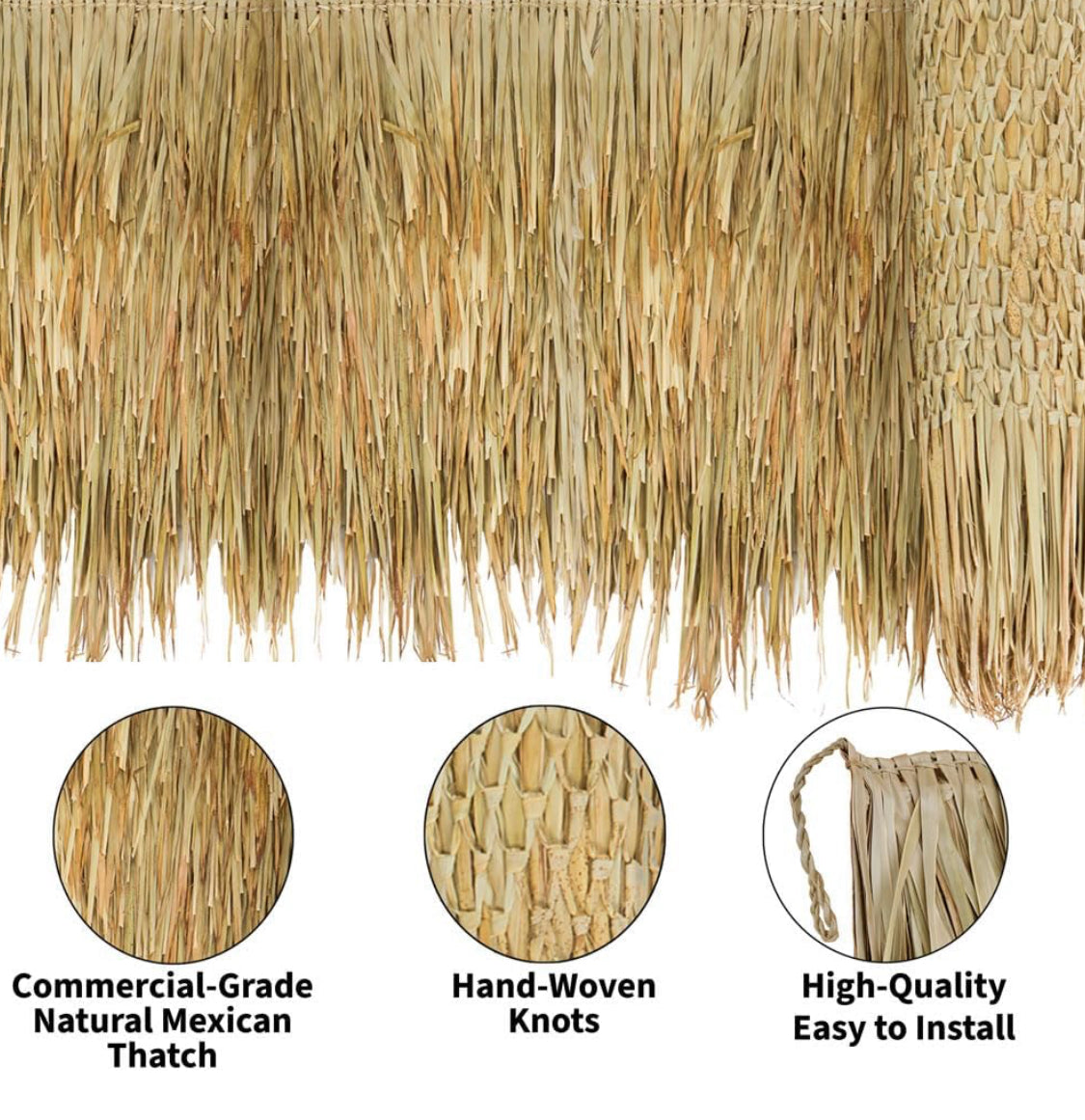 Set Of 2-New Open Box Forever Bamboo Eco-Friendly Mexican Thatch Rolls, 35” × 8’
