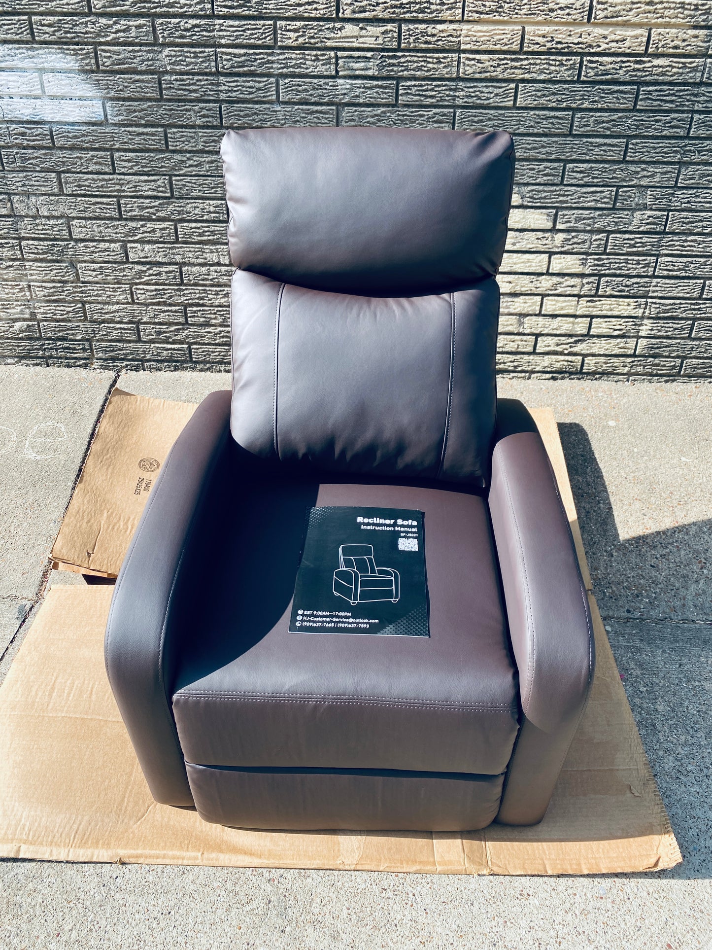 New Other SweetCrispy Home Theater Reclining Chair With Lumbar Support, Brown
