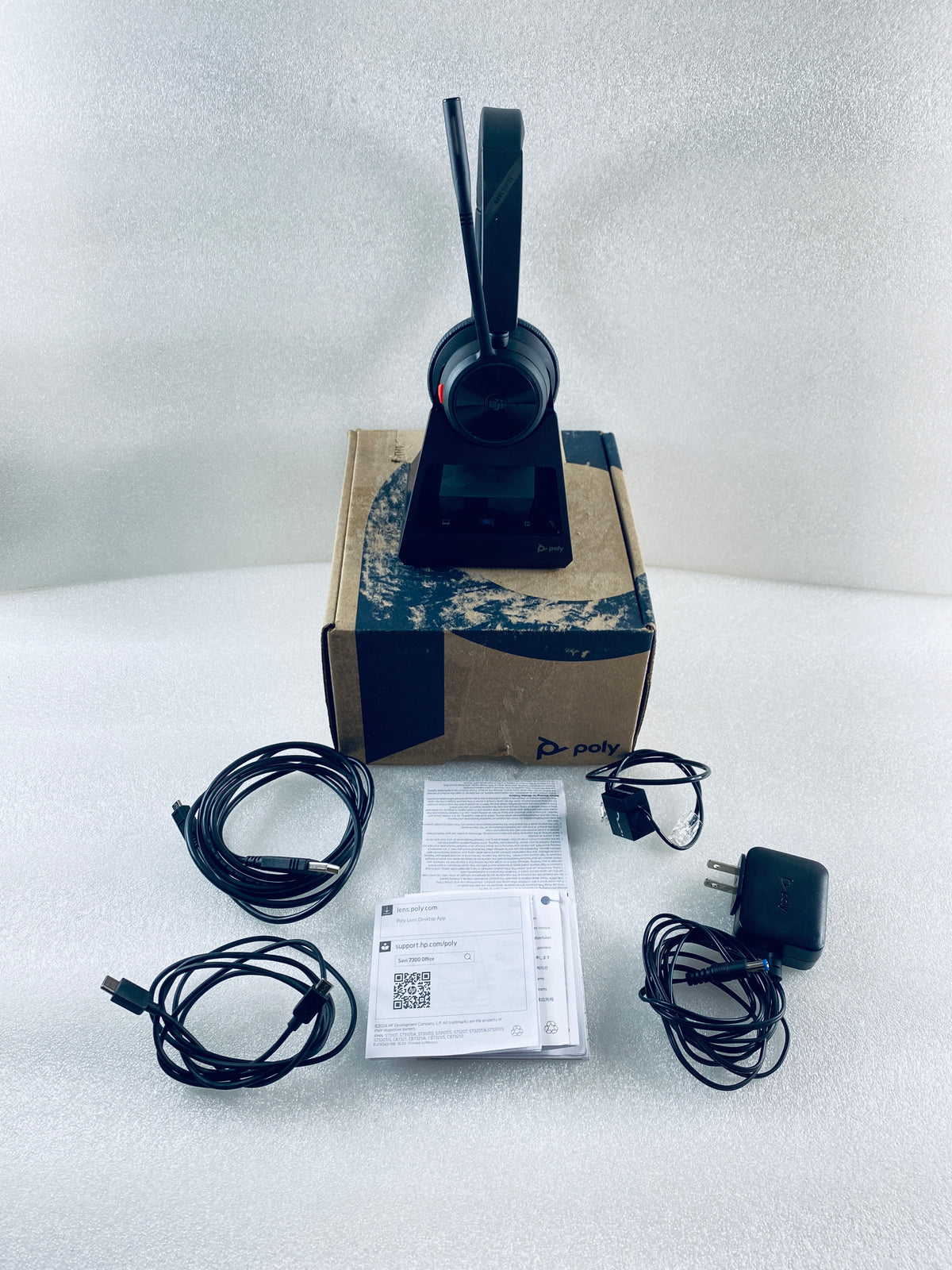 HP Poly Savi 7300 Office  Series Wireless Dect Headset, Black