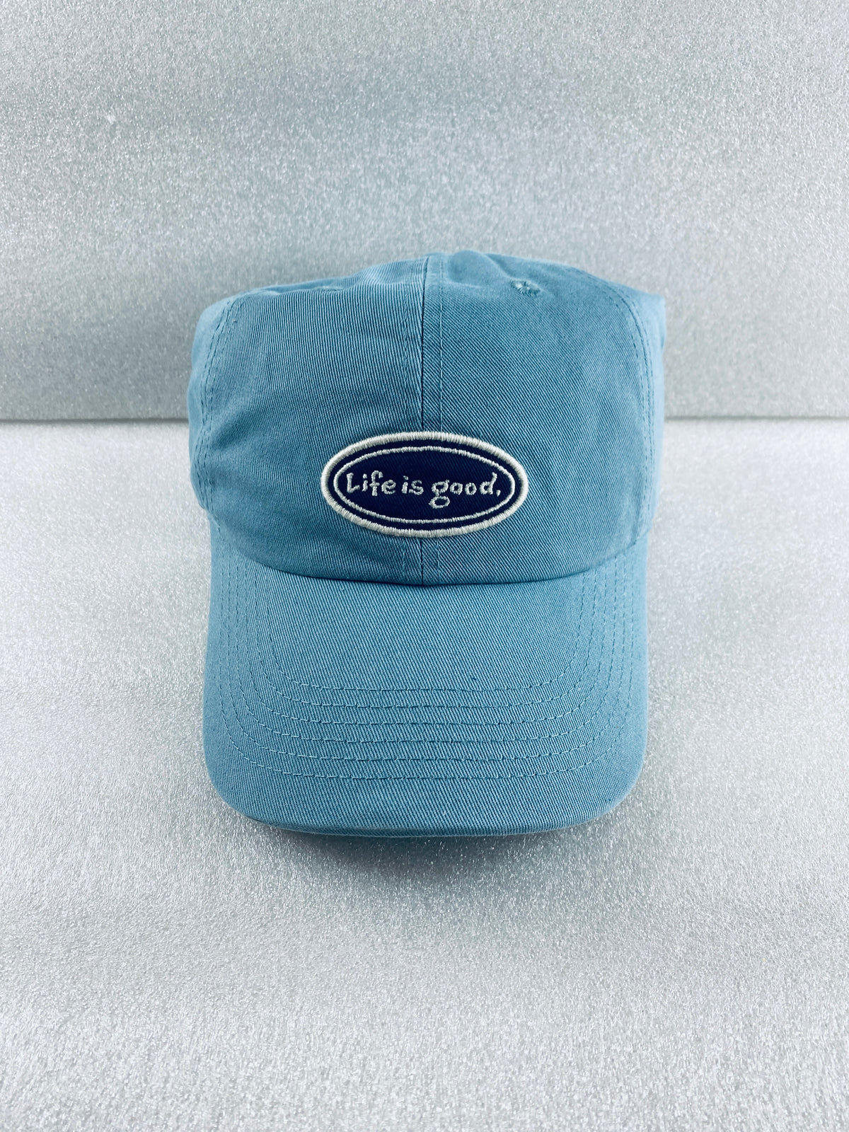 New Life Is Good Adult Unisex Size OS Vintage Smokey Blue Oval Chill Cap