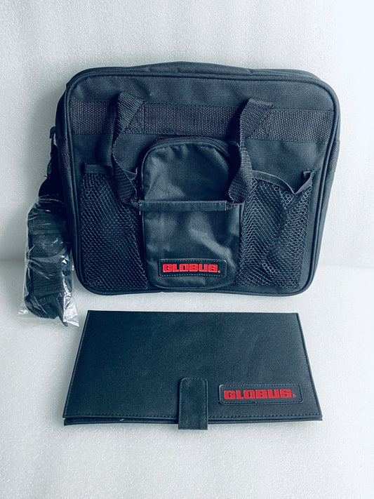 Globus Travel Tote Utility Bag With Shoulder Strap & Mesh Pockets, Black