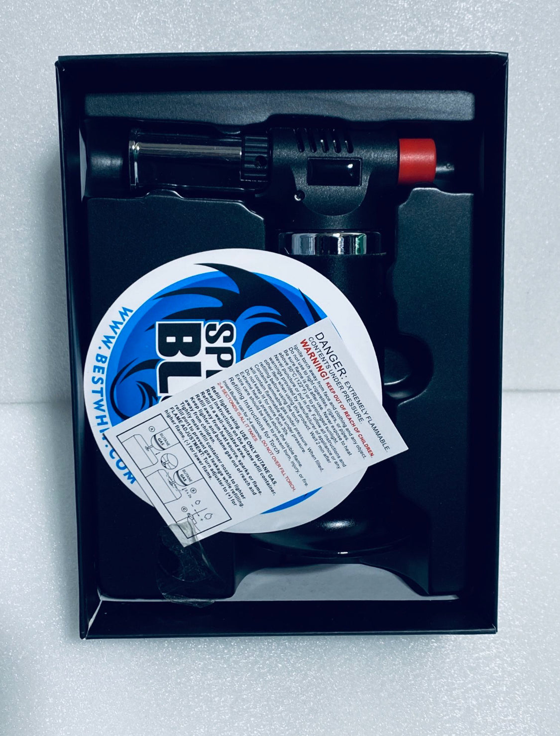new open box - special blue fury butane torch & king universal 9.87 fl. oz. fuel