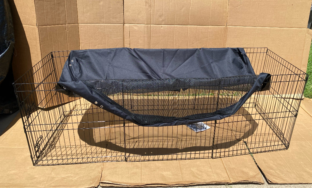 New Other VEVOR 8Pc 30"Hx24"W Foldable Dog Playpen With Fabric Top Cover, Black