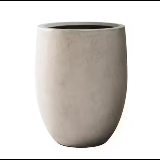 New Kante 21.7” Weathered Concrete Tall Modern Round Large Planter W/ Rubber Plug