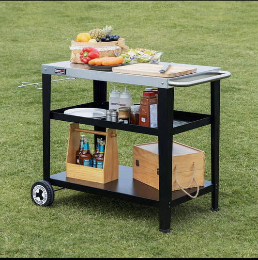 New Other Royal Gourmet Movable 3-Shelf Grill Table, Stainless Steel Tabletop