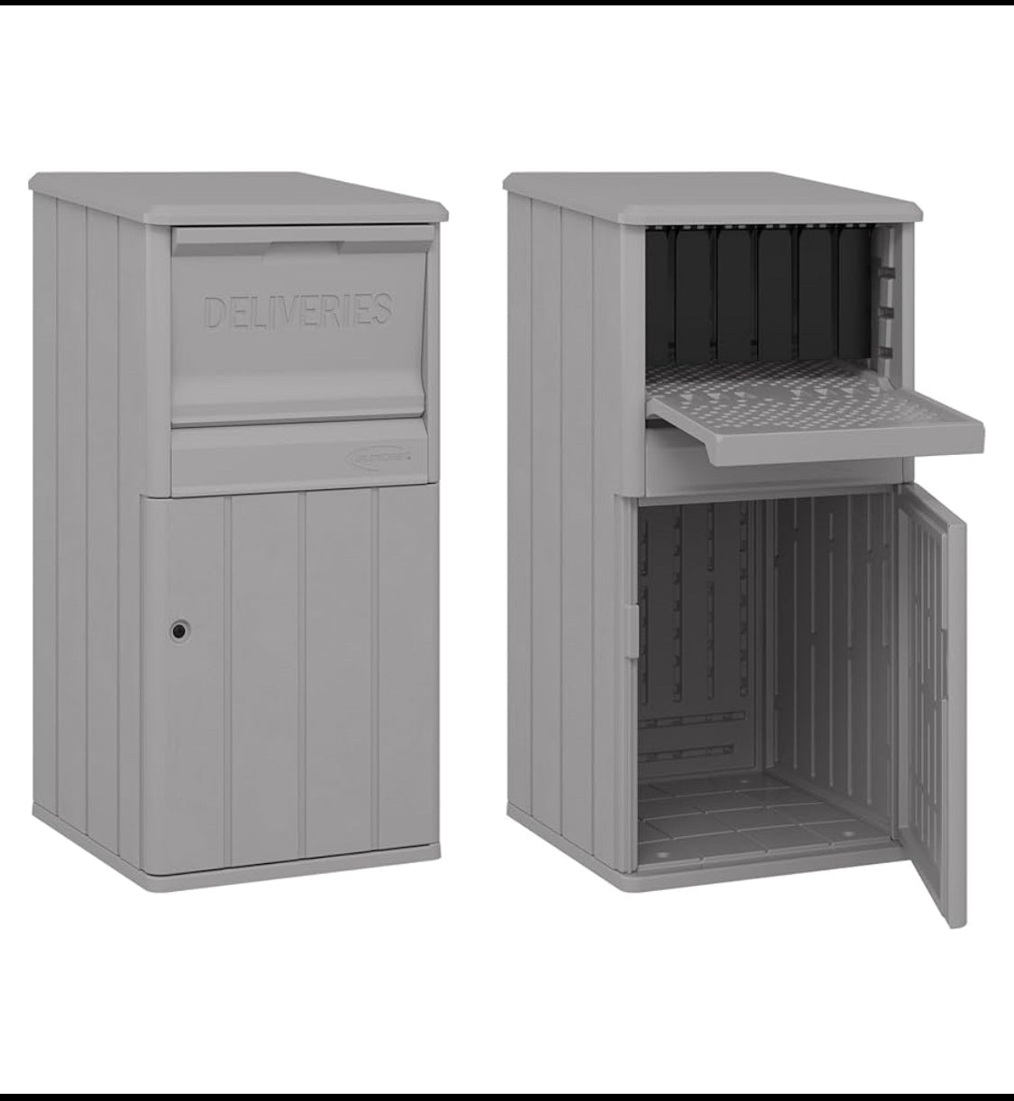 New Other Suncast 33.5-Gallon Capacity Package Delivery Box With Lock, Grey