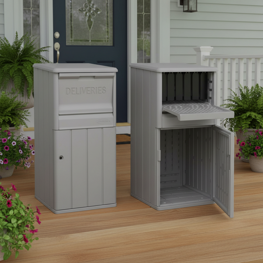 New Other Suncast 33.5-Gallon Capacity Package Delivery Box With Lock, Grey