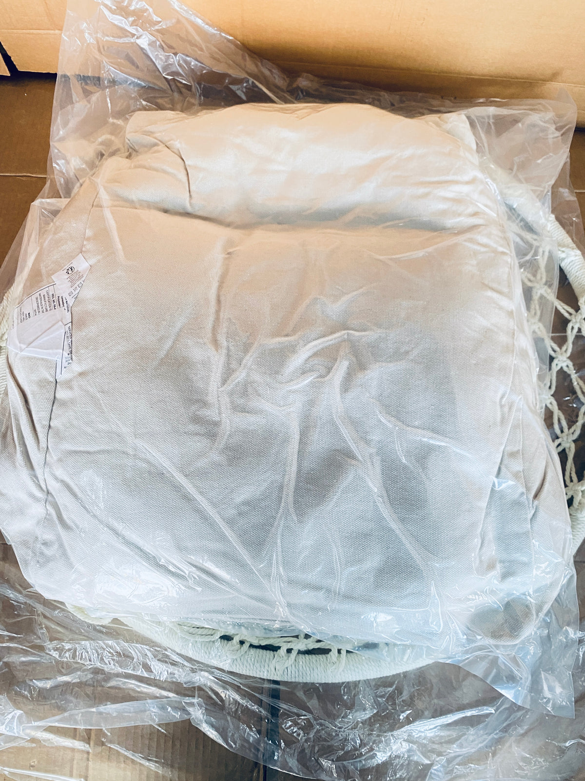 New Open Box SONGMICS Hanging/Swing Chair With Large Thick Cushion, Cream White