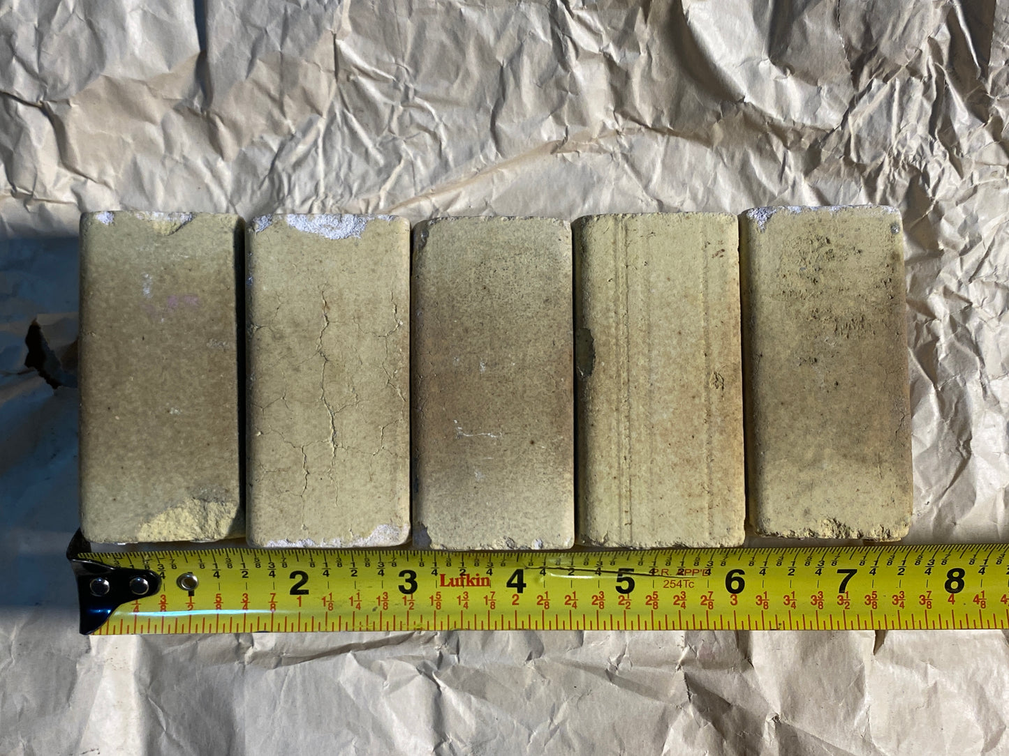 Lot Of 5 - Kiln Approx. 3" Tall x 1 1/2" Wide Squared End Posts