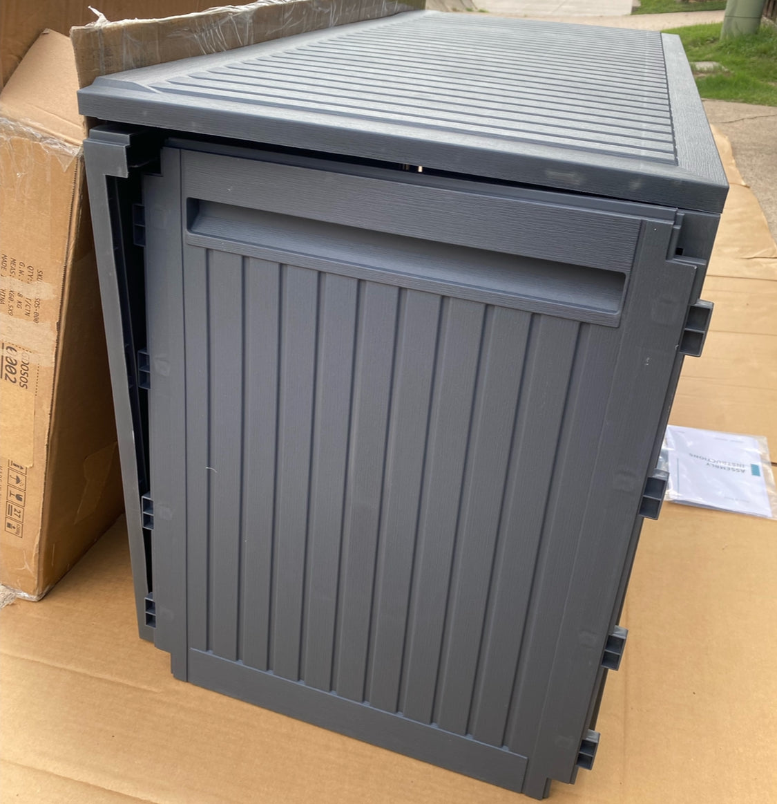 New Other YITAHOME 90 Gal Large Outdoor Lockable Deck Box W/ Handles, Dark Grey