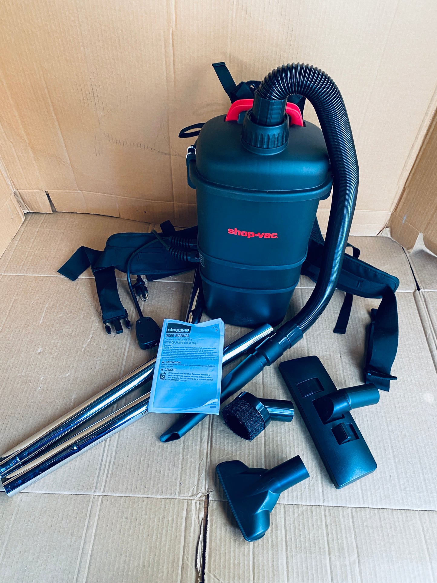 Shop-Vac Commercial 1.5 Gallon 4.5 PHP Corded Canister Backpack Vacuum, Black