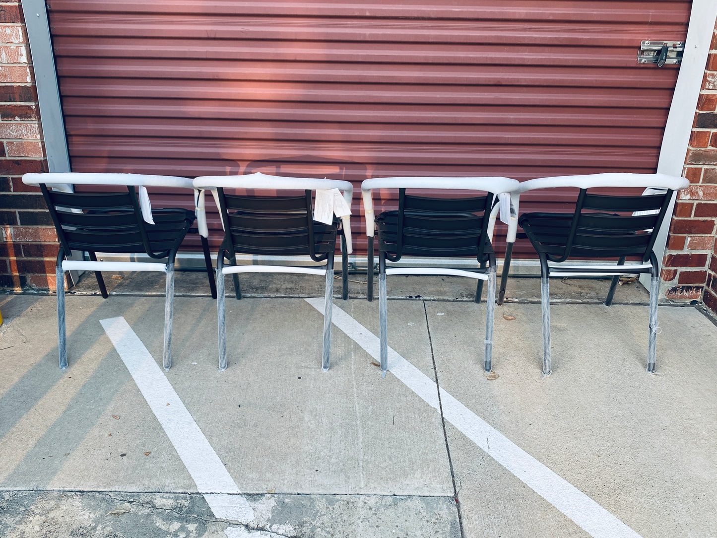 Set Of 4-New Other Flash Furniture Lila Bronze Metal Restaurant Stackable Chairs