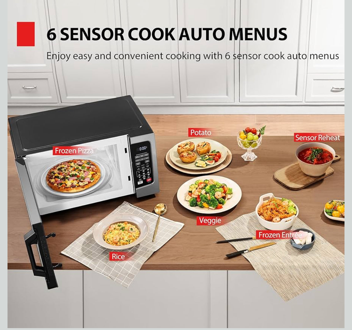 TOSHIBA Countertop Microwave Ovens 1.2 Cu Ft With 12.4" Removable Turntable