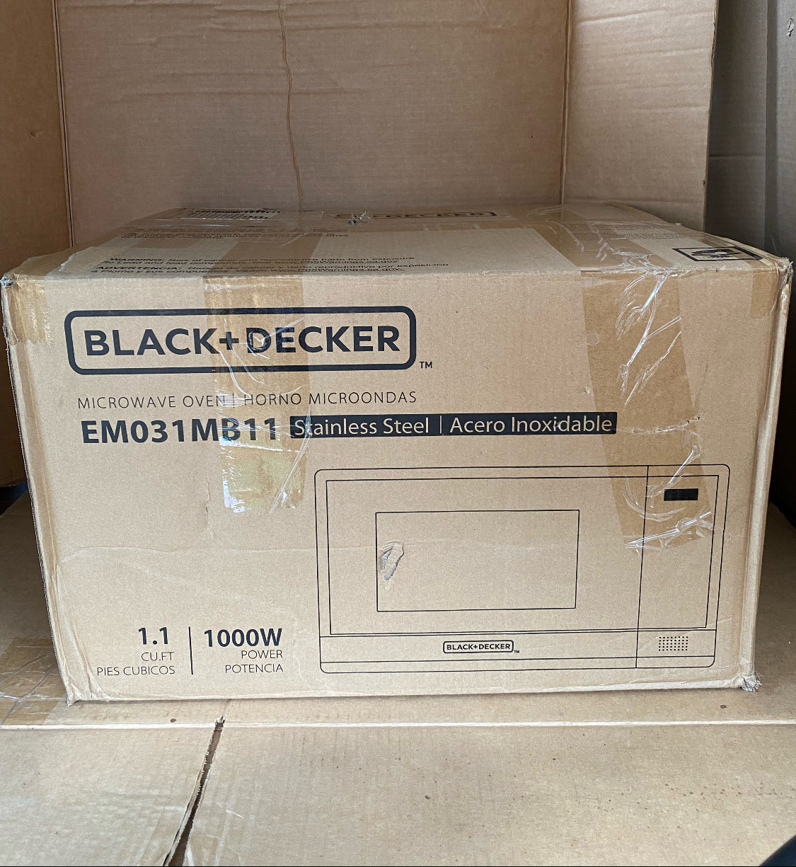 New Other BLACK+DECKER Digital Microwave Oven, 1.1cu.ft, Black & Stainless Steel