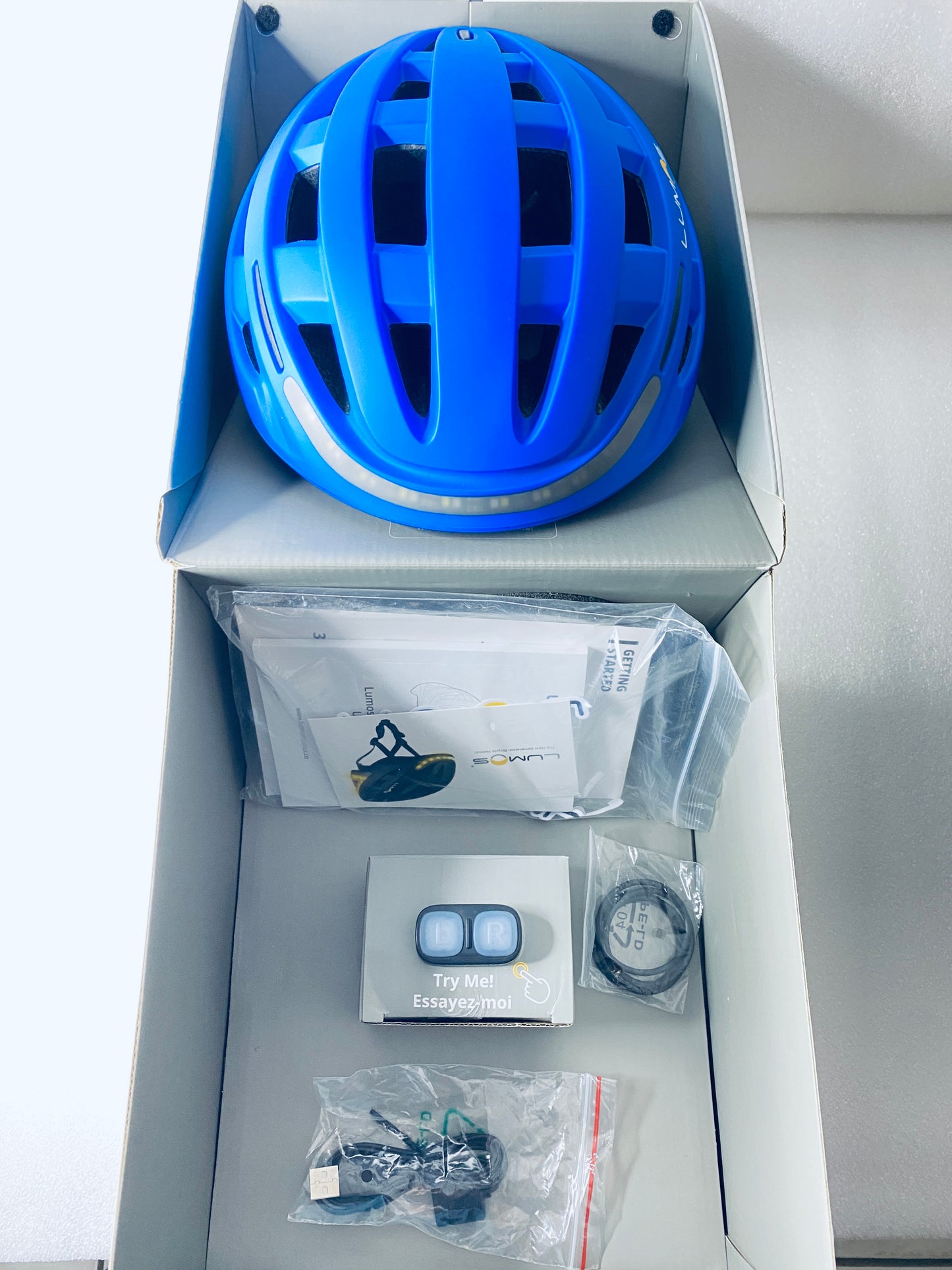 New Other-Lumos Kickstart M/L Bluetooth Blue Smart Bike Helmet With Remote
