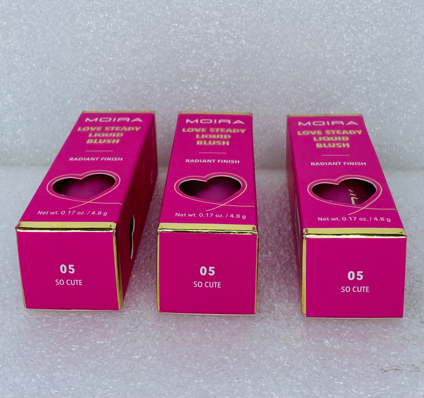 Lot Of 3 - New Moira Love Steady Liquid Blush Radiant Finish 05, 0.17 oz. Each