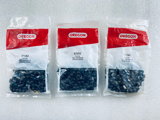 Lot Of 3-New Other Oregon Chainsaw Chain For 20" Bar, 72 Drive Links, 3/8" Pitch