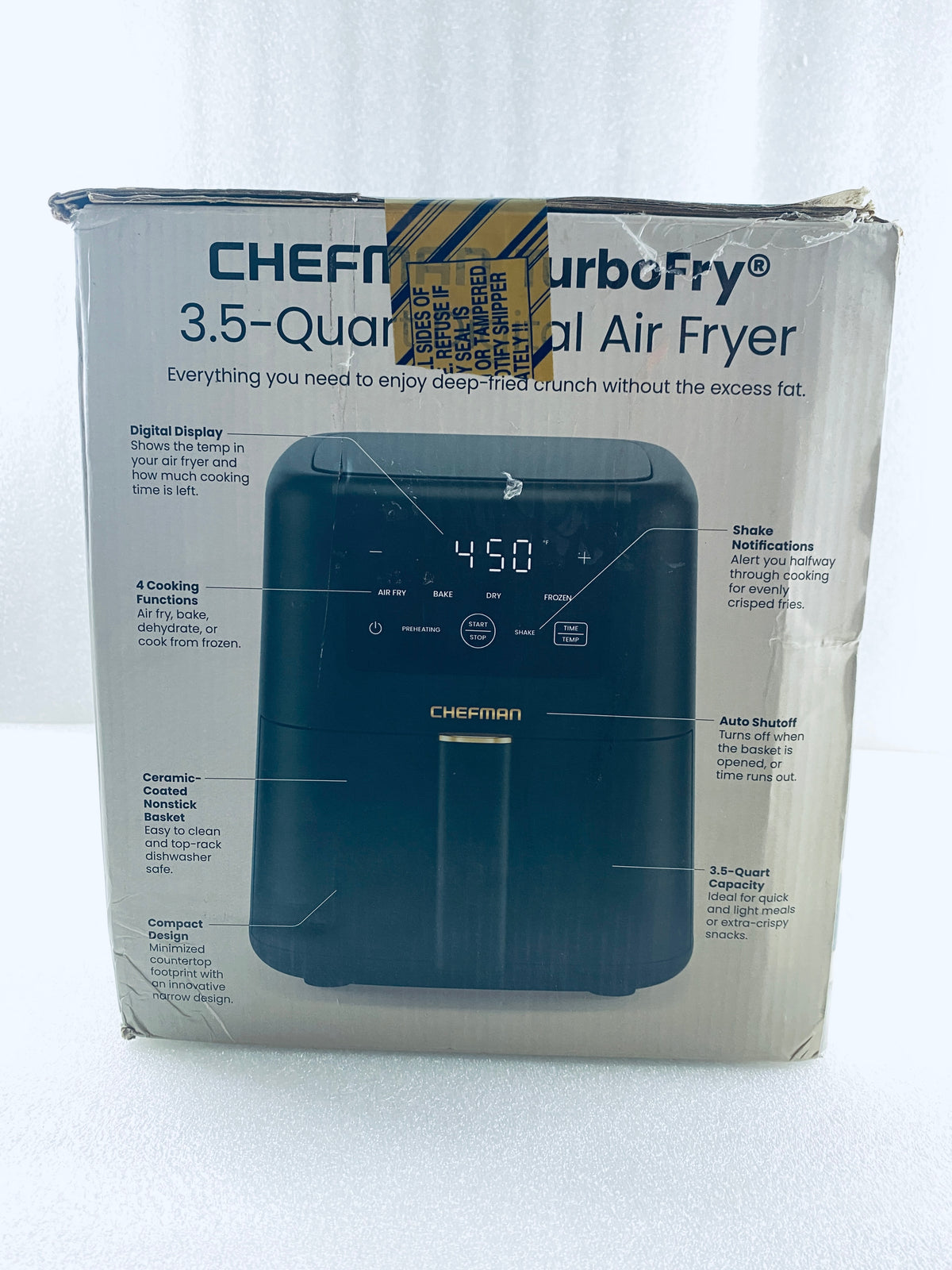 Chefman TurboFry 3.5 Qt. 4-in-1 Air Fryer, 450°F Max Temp With Nonstick Basket