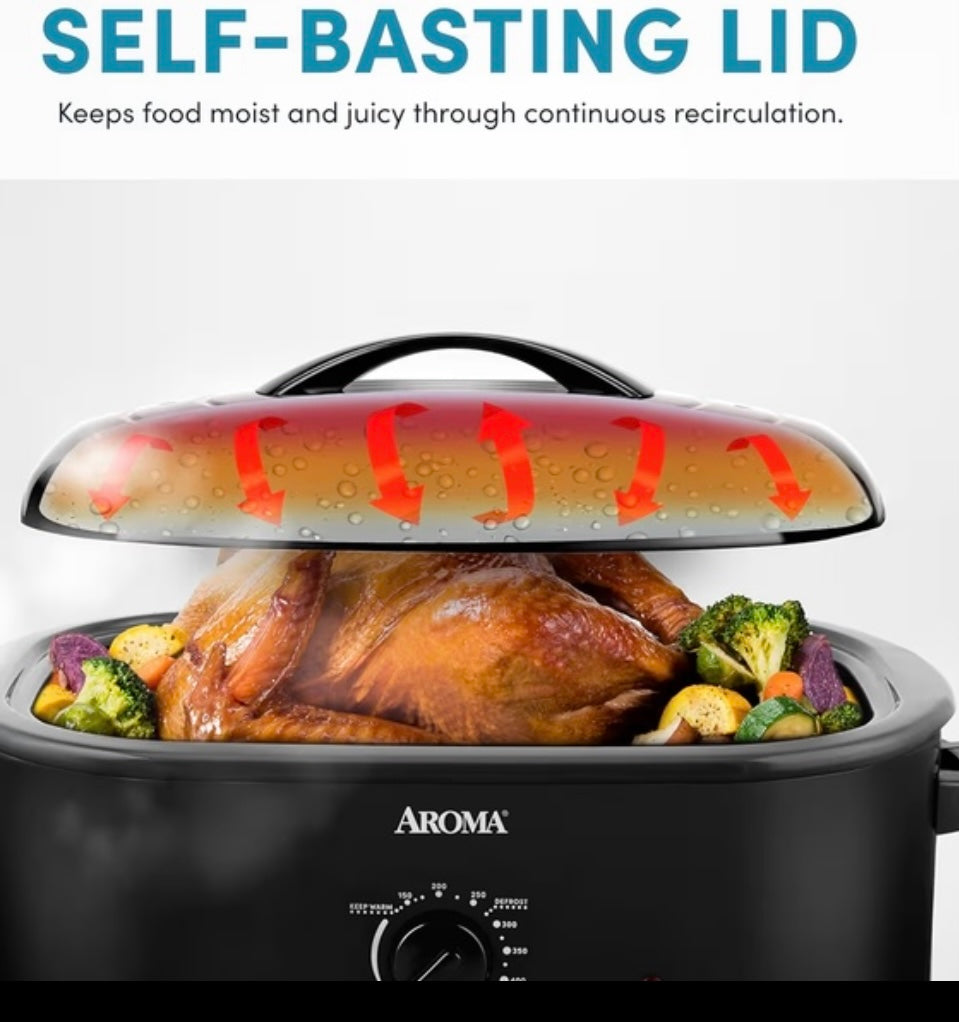 New Other Aroma Large 18-Quart Roaster Oven, Black