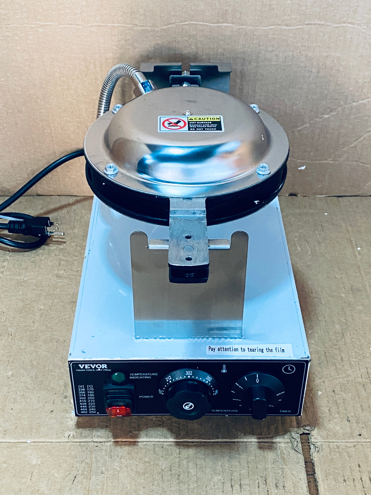New Open Box VEVOR Commercial Electric Waffle Maker 30 Pcs, Stainless Steel