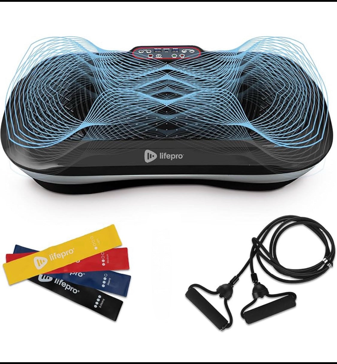 New Other LifePro Vibration Plate Exercise Machine With Resistance Bands, Black