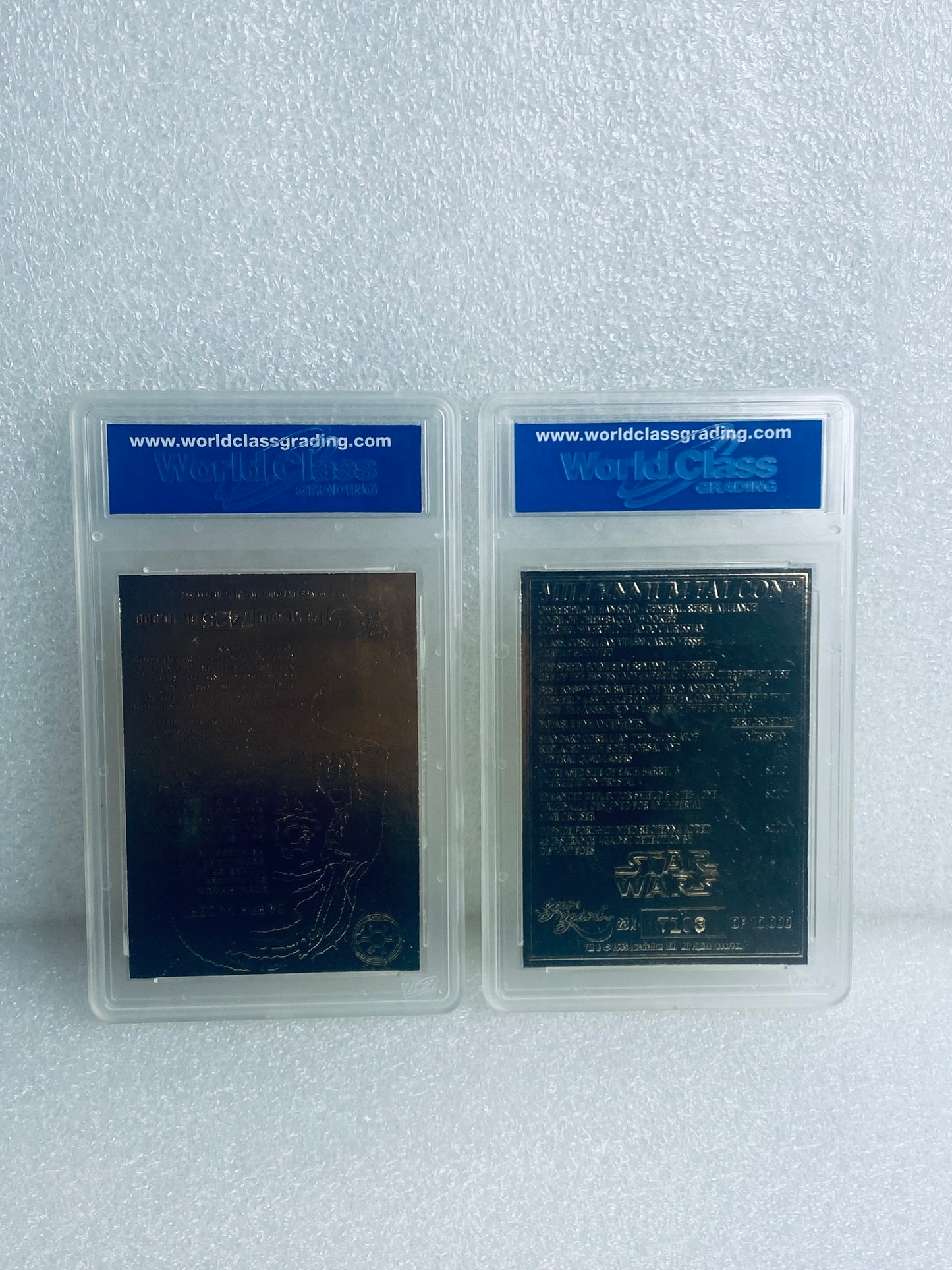 Set of 2 Star Wars 23 KT Gold Millennium Falcon & Darth Vader 10 Gem-Mt Cards