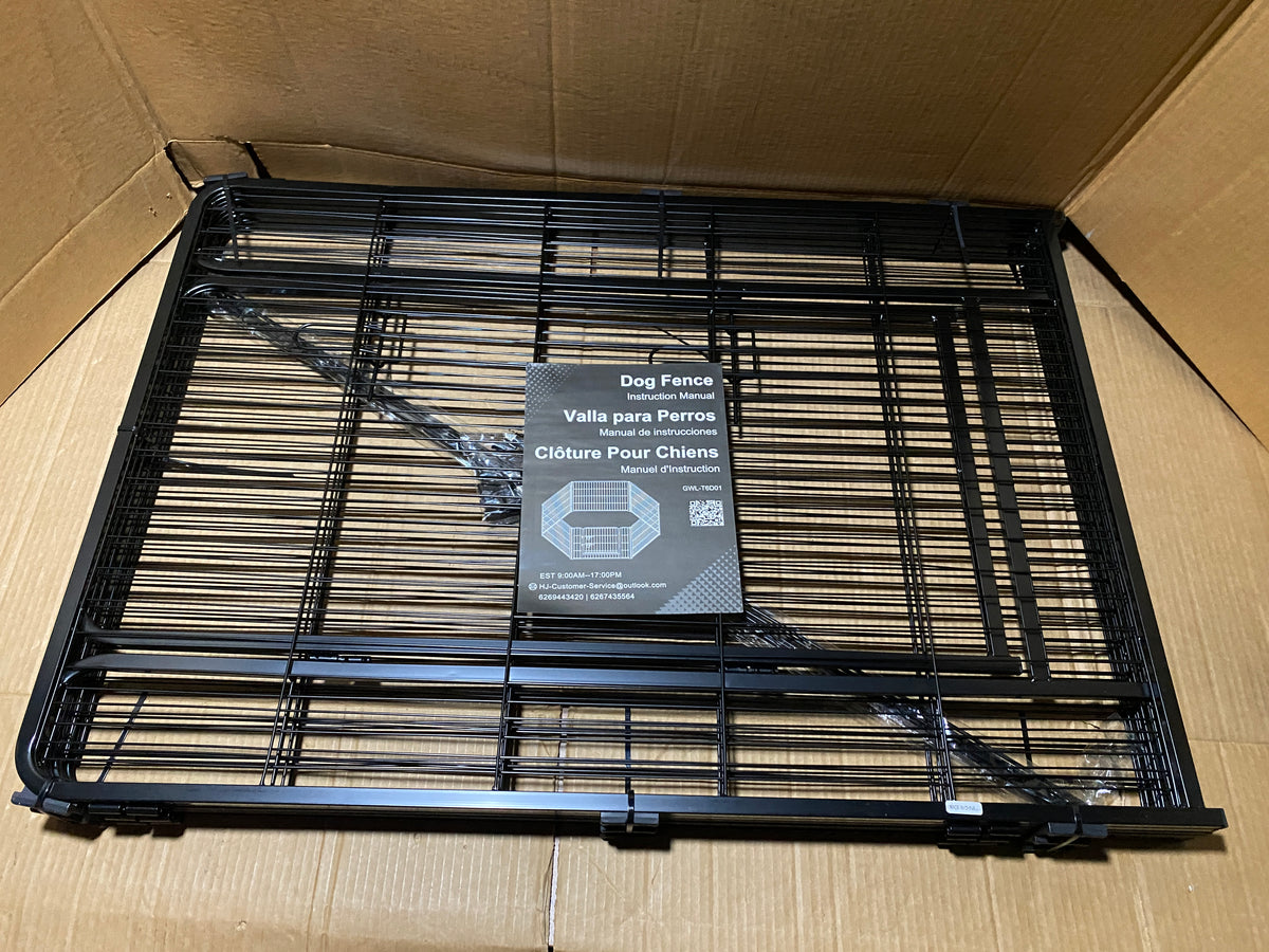 New Open Box NEWBULIG 6 Panel 40” In/Outdoor Metal Dog Playpen, Black