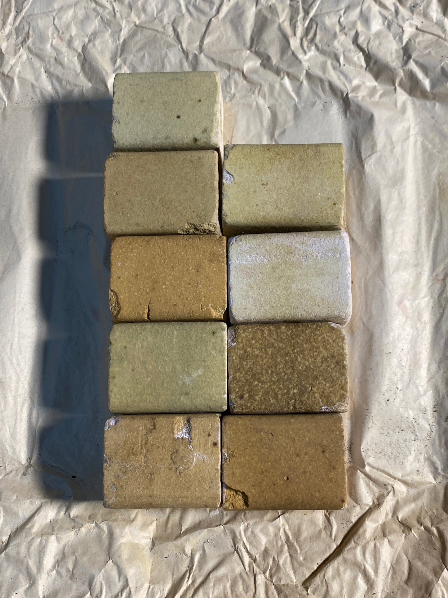 Lot Of 9 - Kiln Approx. 2" Tall x 1 1/2" Wide Squared End Posts