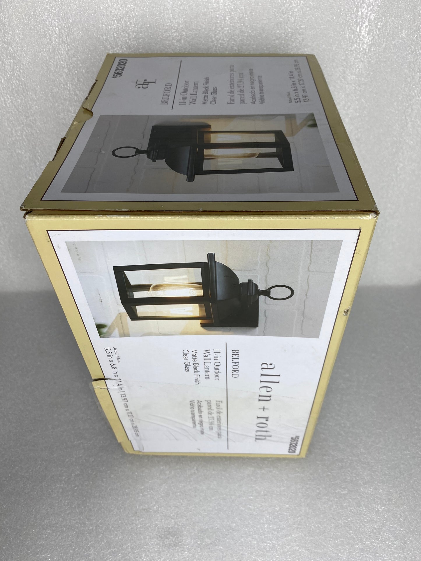 new Other-allen + roth Belford 11.4” H Hardwired Outdoor Wall Light, Matte Black