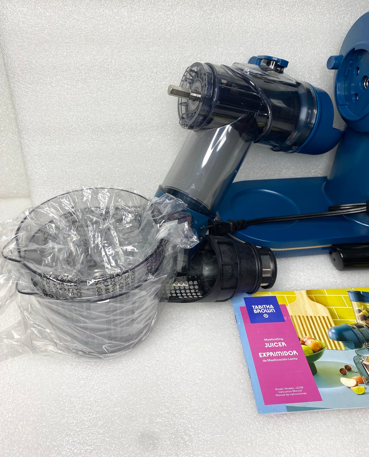 new Other - Tabitha Brown Electric Masticating Juicer, Dark Teal Blue