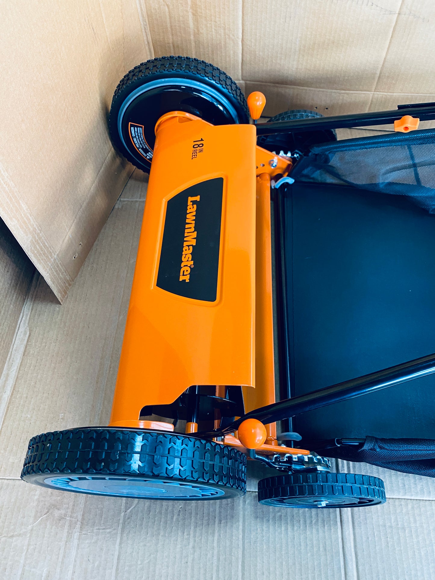 New Other LawnMaster 18 Inch 5-Blade Manual Push Reel Lawn Mower, Orange/Black