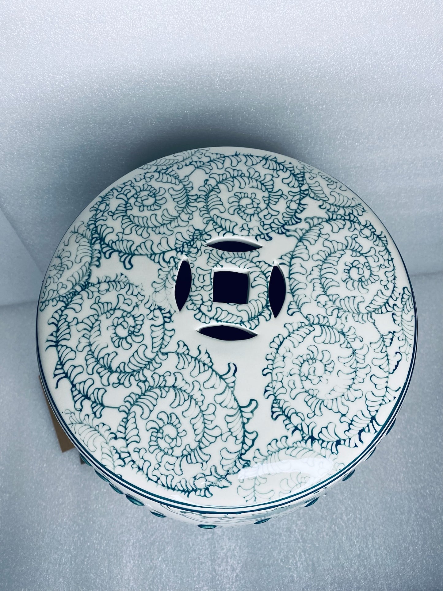 New Other JONATHAN Y 18" Chinoiserie Ceramic Drum Indoor/Outdoor Garden Stool
