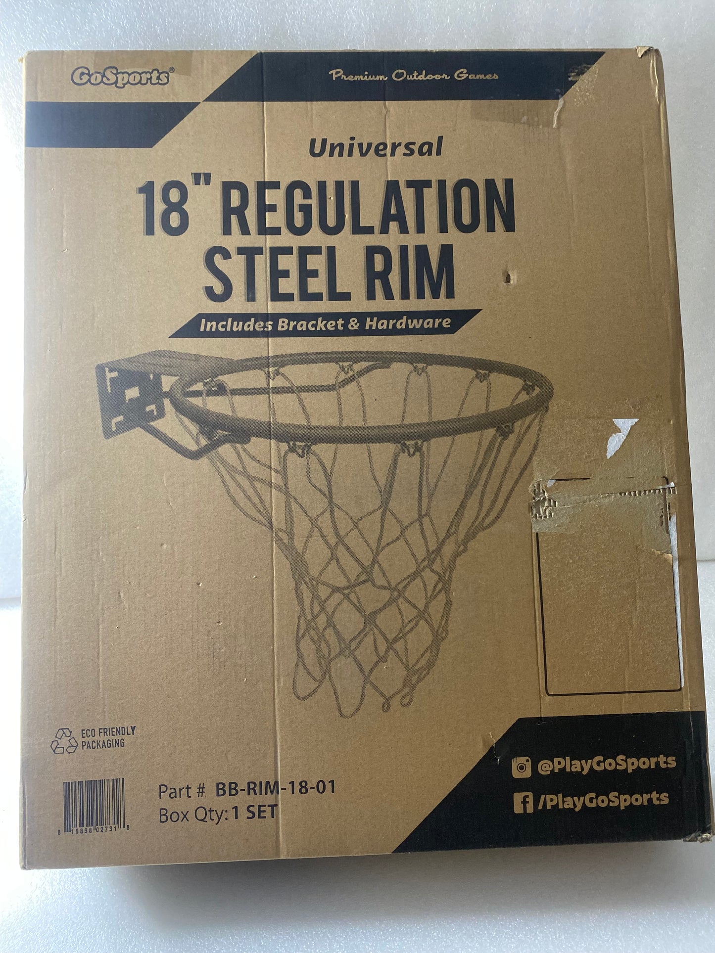 New Open Box GoSports Universal 18" Steel Replacement Basketball Rim With Net