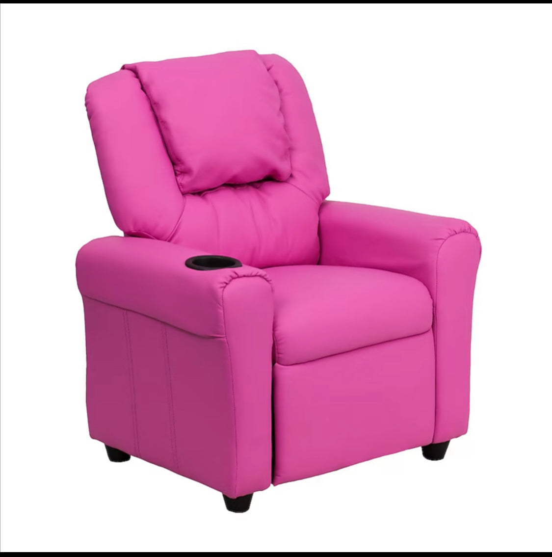 New Open Box Flash Furniture 27in. Hot Pink Vinyl Upholstered Kids Accent Chair