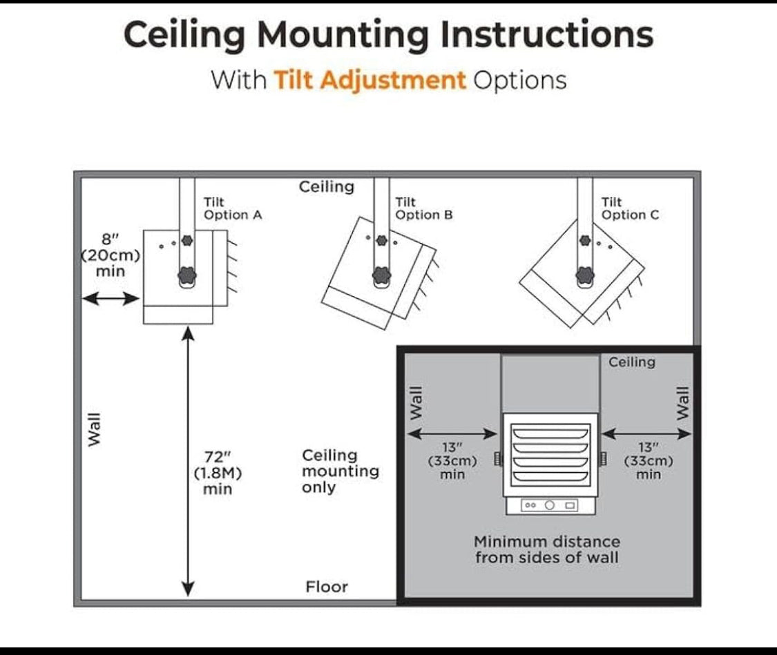 New Other-Comfort Zone 5,000W 240V 17,065BTU Ceiling Electric Fan Forced Heater