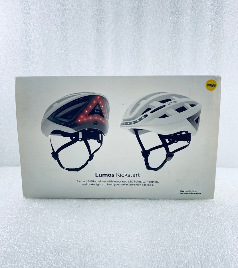 New Other Lumos Kickstart II M/L Bluetooth White Smart Bike Helmet With Remote
