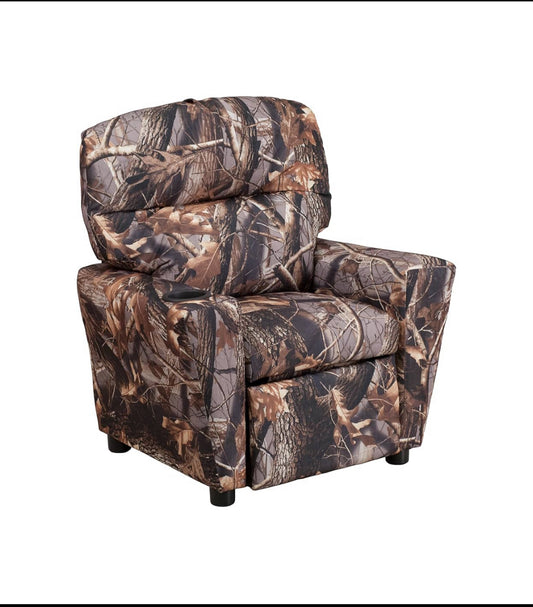 New Open Box - Flash Furniture Chandler Kids Camouflage Recliner With Cup Holder