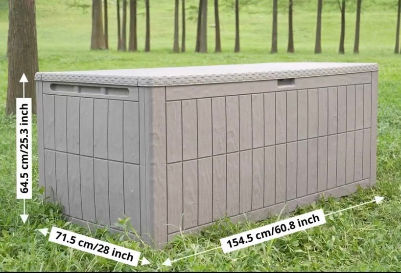 New Other YITAHOME 200 Gallon Waterproof Resin Storage Box/3-Person Bench, Grey