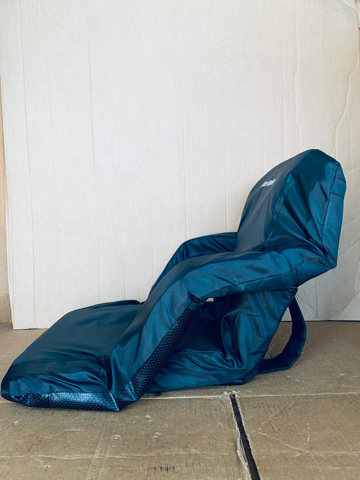 New Open Box Home-Complete Reclining Stadium Seat Cushion With Back Support, Black