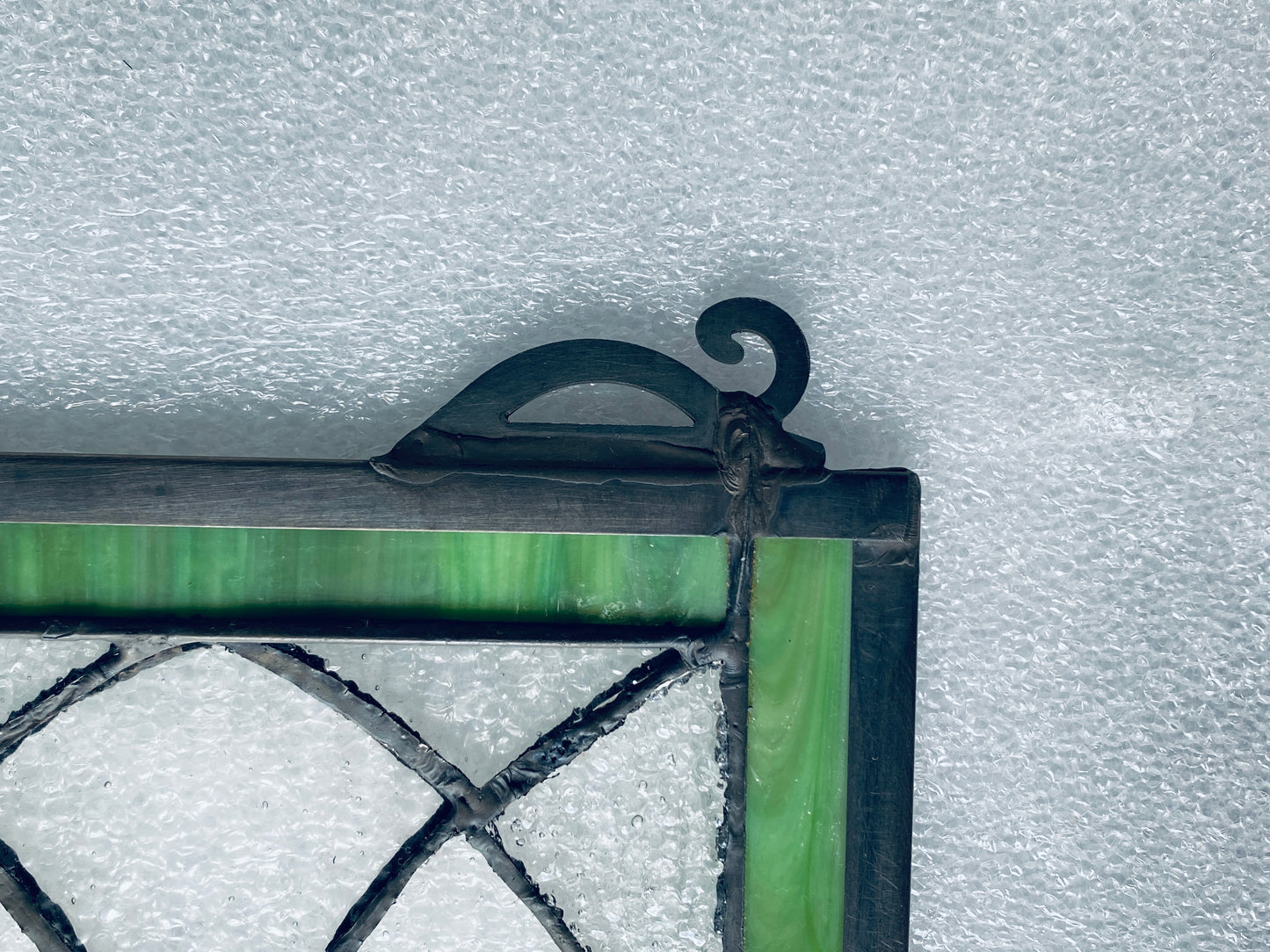 new Open Box-VEVOR 32”x17” Horizontal Hanging Transom Stained Glass Window Panel