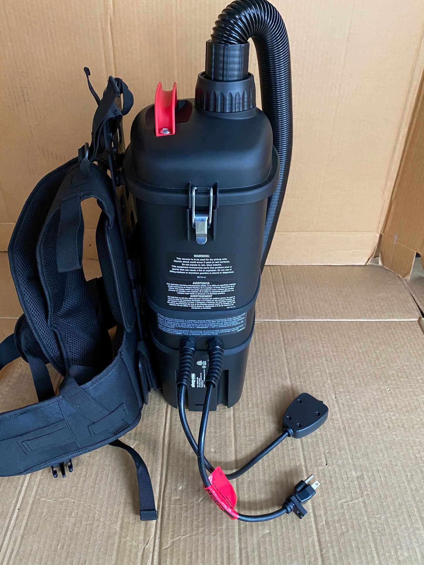 Shop-Vac Commercial 1.5 Gallon 4.5 PHP Corded Canister Backpack Vacuum, Black