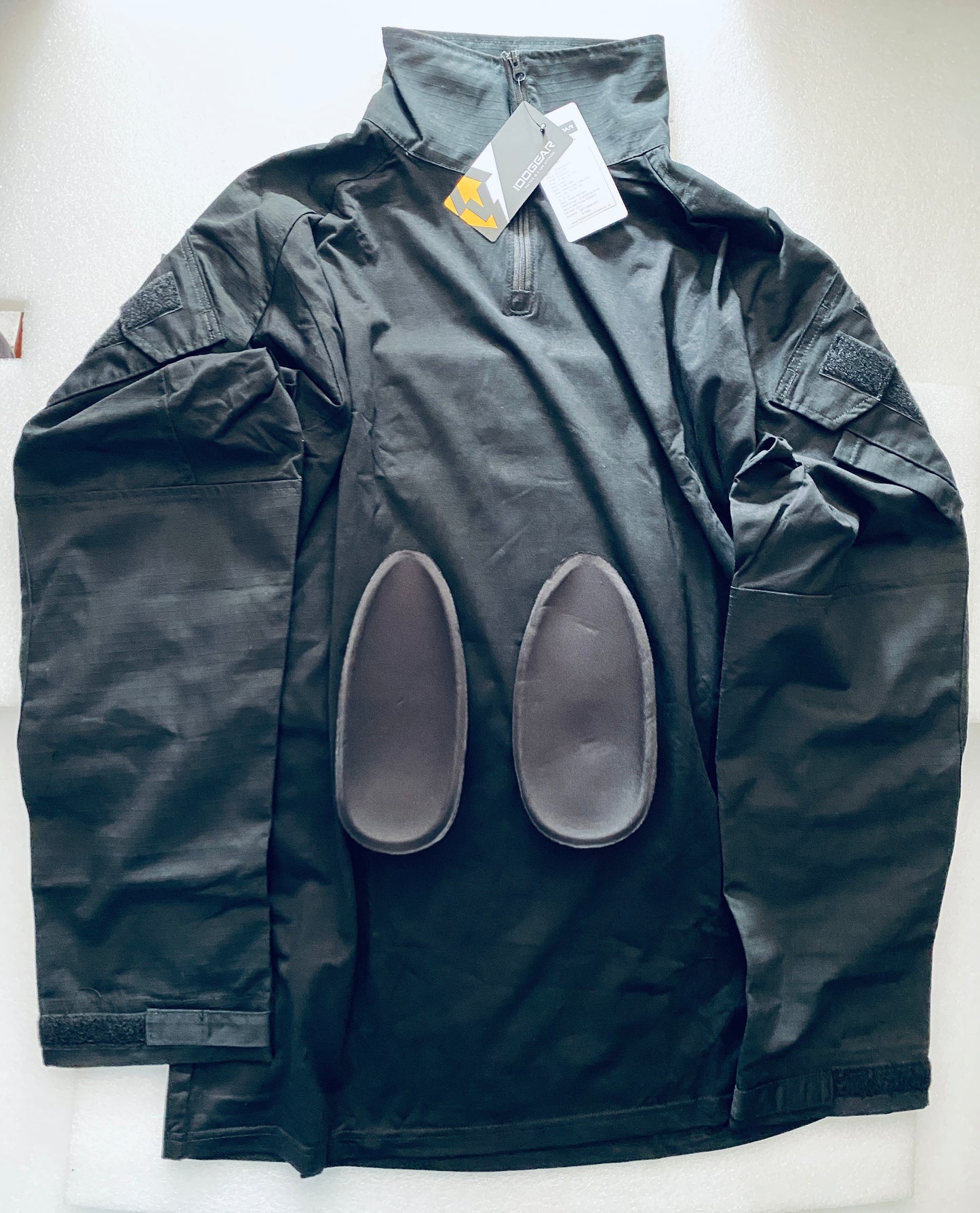 New IDOGEAR Men G3 Tactical Combat Long Sleeve Shirt With Elbow Pads, Black