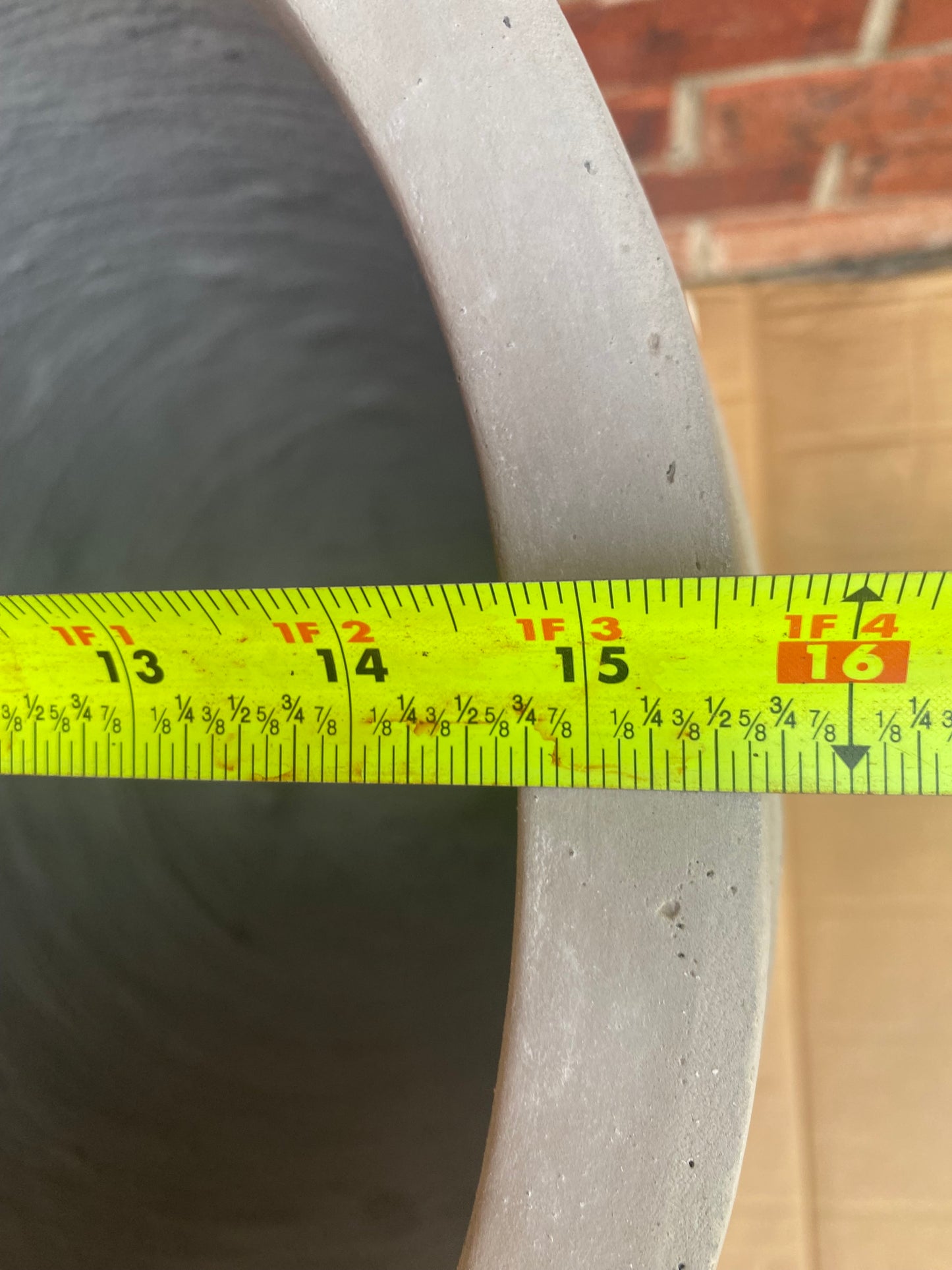 New Kante 21.7” Weathered Concrete Tall Modern Round Large Planter W/ Rubber Plug