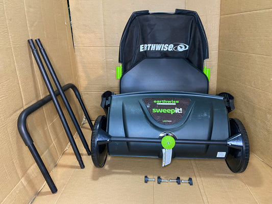 Earthwise LSW70021 21-Inch Width Leaf & Grass Push Lawn Sweeper, Black