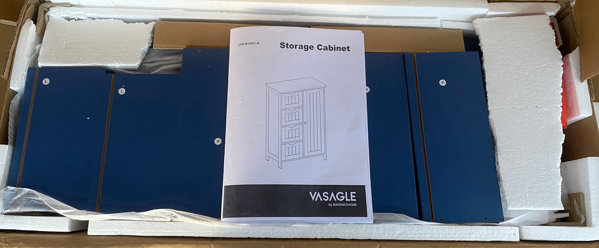 New Open Box VASAGLE 32.3" H Farmhouse Floor Storage Cabinet With 4 Drawers