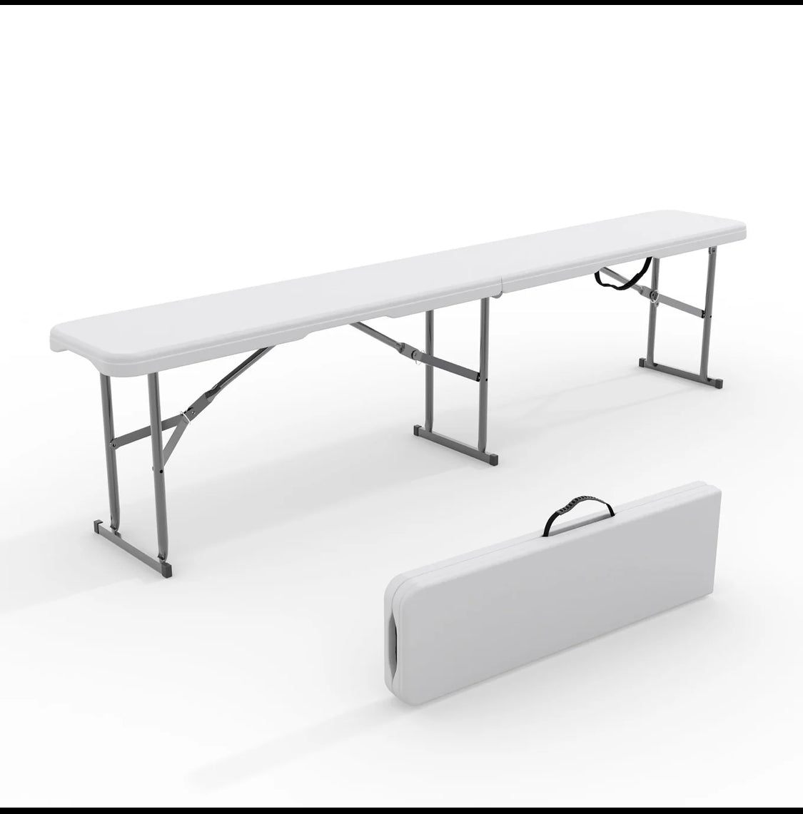 New Open Box Garvee 6ft Portable Folding Bench With Steel Frame & Carry Handle