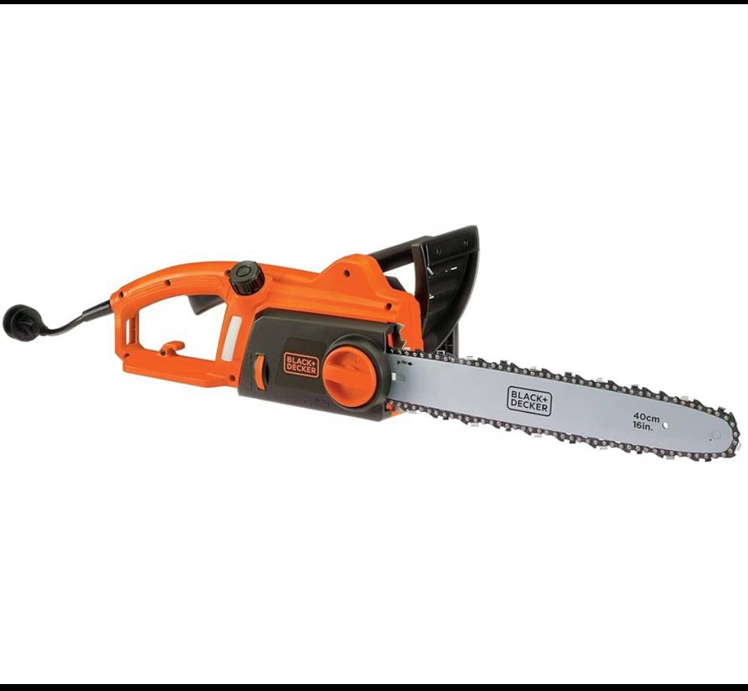 Like New BLACK+DECKER 12 Amp 16 in. Corded Electric Chainsaw, Black/Orange
